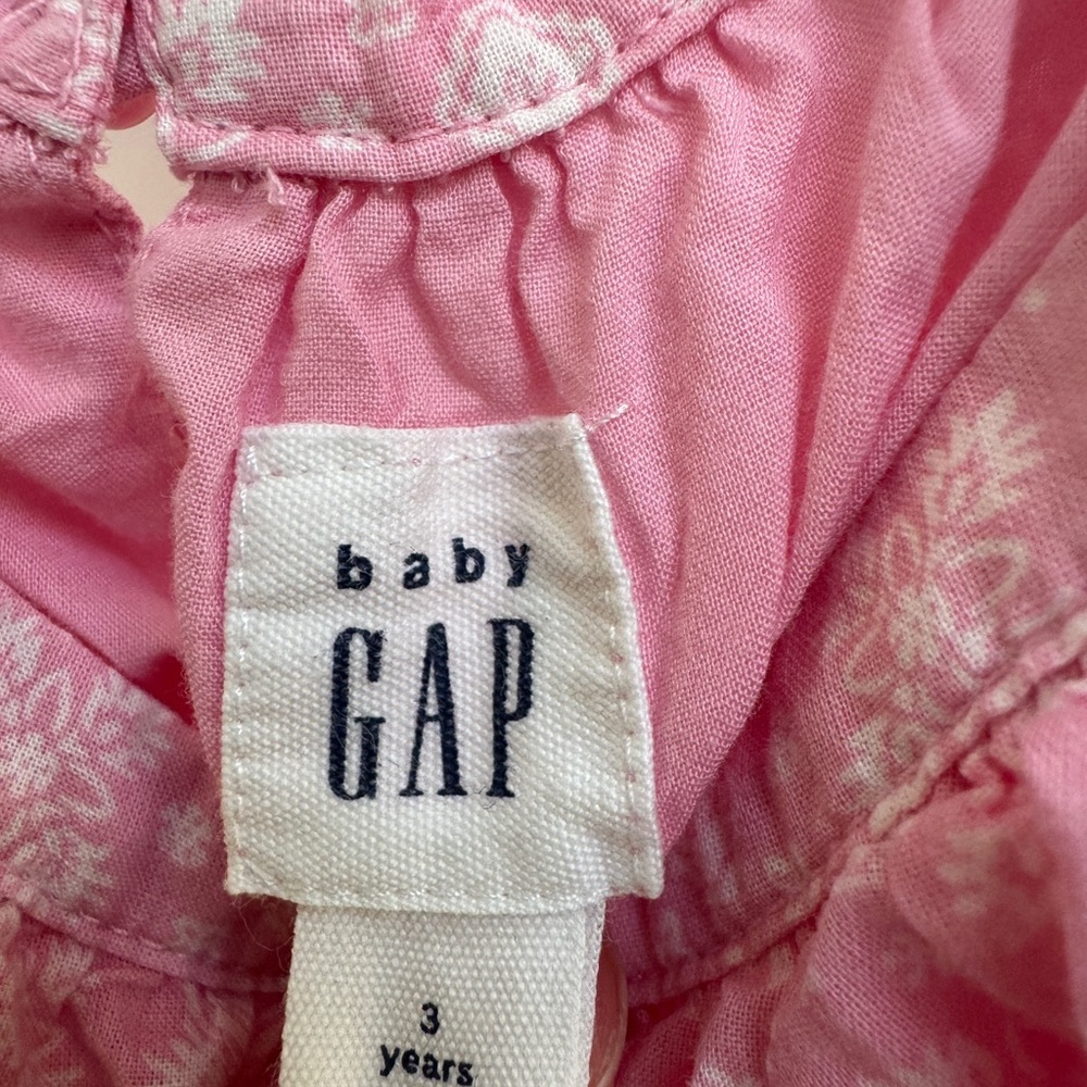 Baby GAP 3T Girls Pink Floral Pattern Camisole Sleeveless Blouse Top - Picture 4 of 5